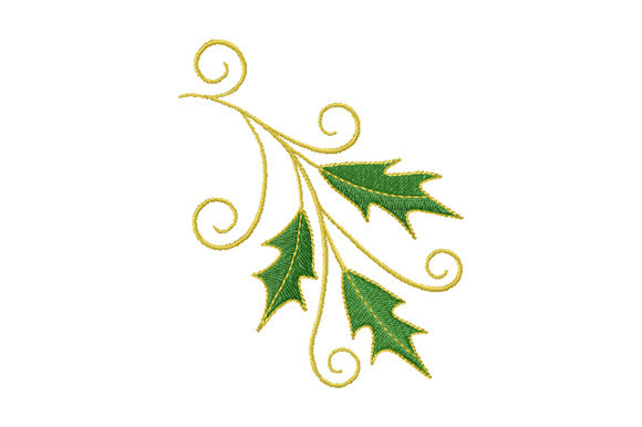 A Practical Review of the Stylized Holly Branch Embroidery Design