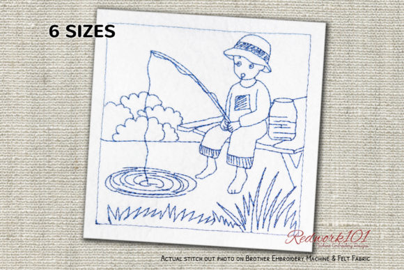 A Quiet Moment: Reviewing the Fishing Boy Redwork Design