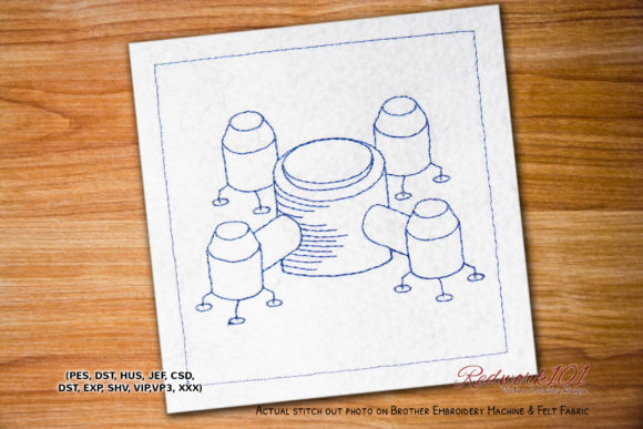 A Review of the Space with Shuttle Star Lineart Embroidery Design