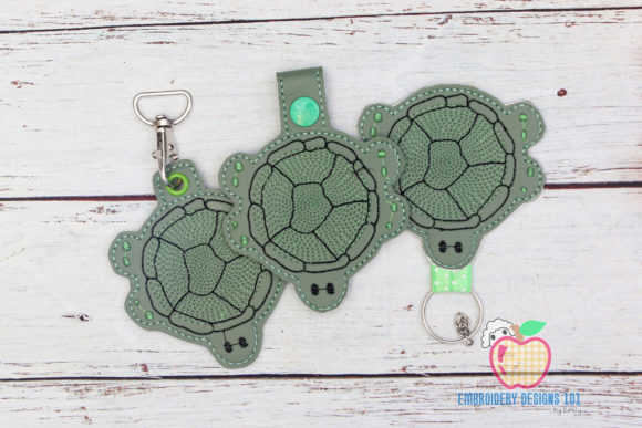 Cartoon Tortoise: A Sweet In-The-Hoop Keyfob Design