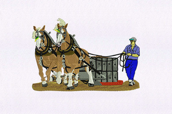 Evaluating Aiding Pulling Horses for Boutique Sweatshirt Embroidery
