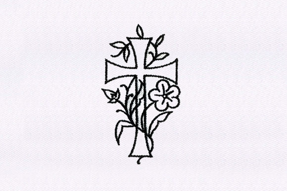 Evaluating the Cross with Flower Embroidery Design