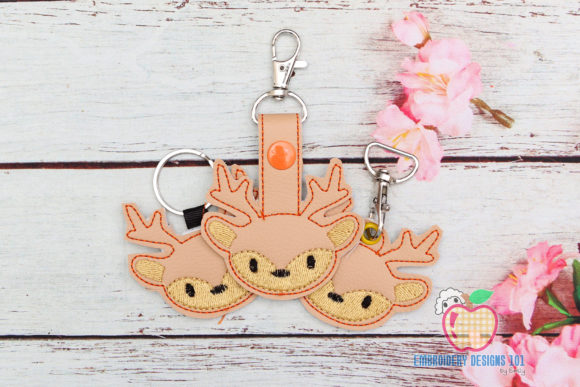 Funny Elk Head Keychain ITH Embroidery Design Review