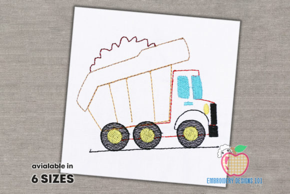 Garbage Truck Sketch: A Surprisingly Versatile Seasonal Embroidery Design