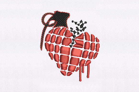 Heart Shaped Grenade Embroidery: A Design Review