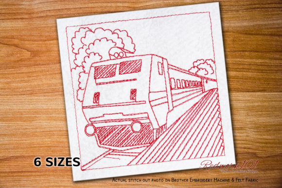 Indian Railways Redwork Embroidery Design Review for Merch