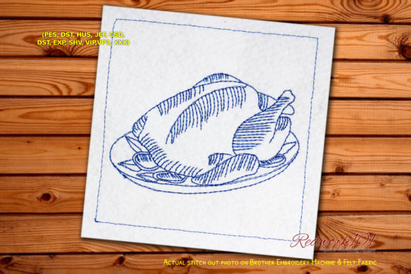 Oven Roasted Turkey Lineart Embroidery Design Review