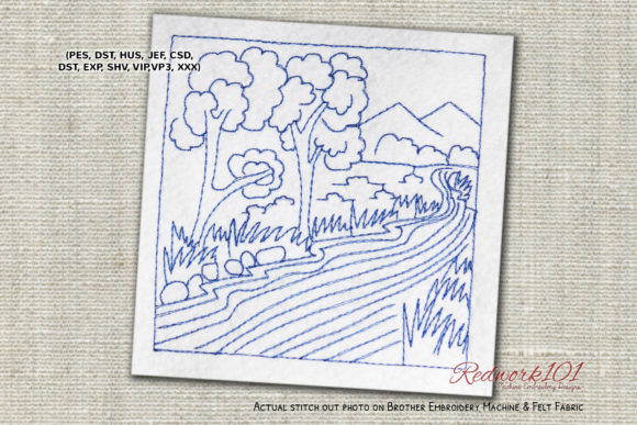 River Scene: An Embroidery Designer's Review for Business Merchandise