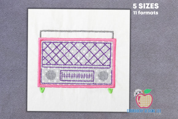 Vintage Radio Applique: A Warm Retro Embroidery Charm